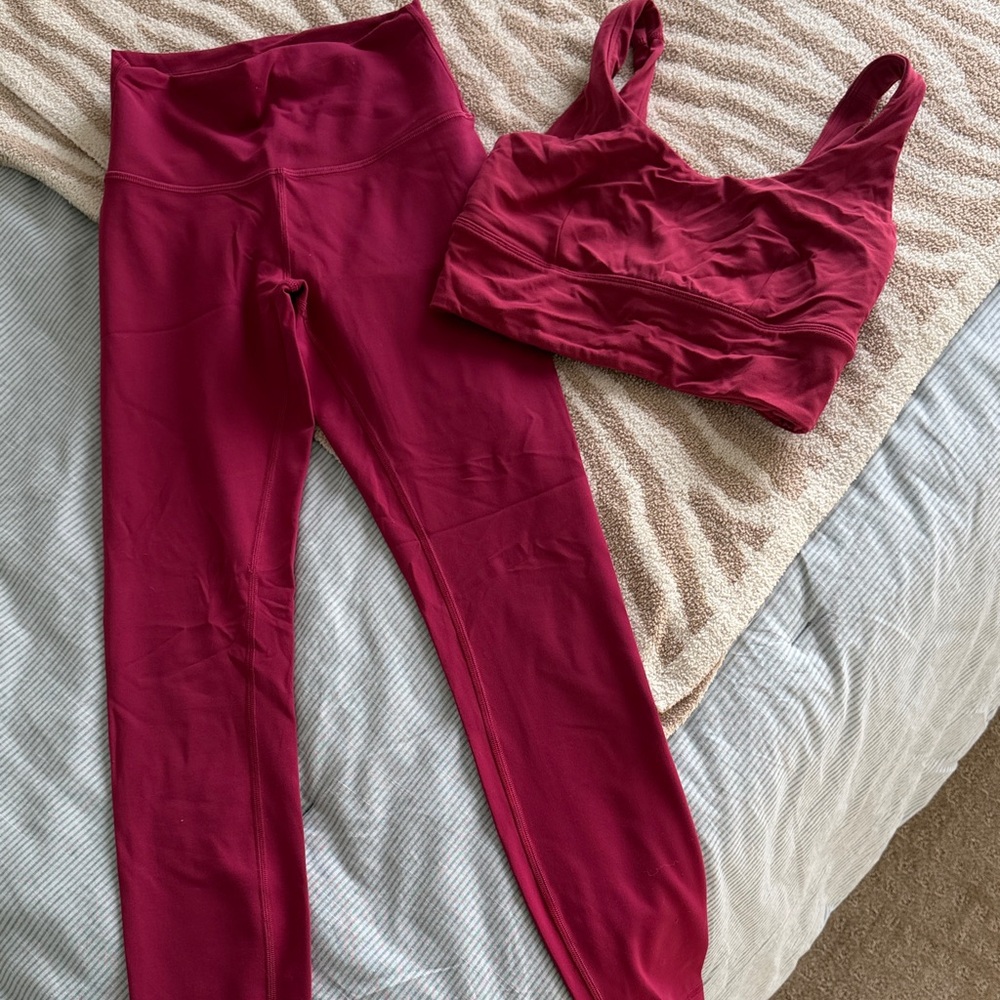Lululemon Athletica Pink Leggings and Top Set